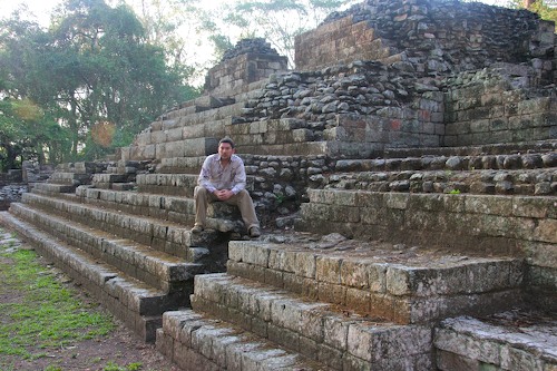 Jason at Copan Ruins Ruinas Honduras
