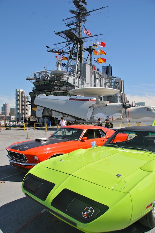Muscle Car 1000 cars on USS Midway aircraft carrier