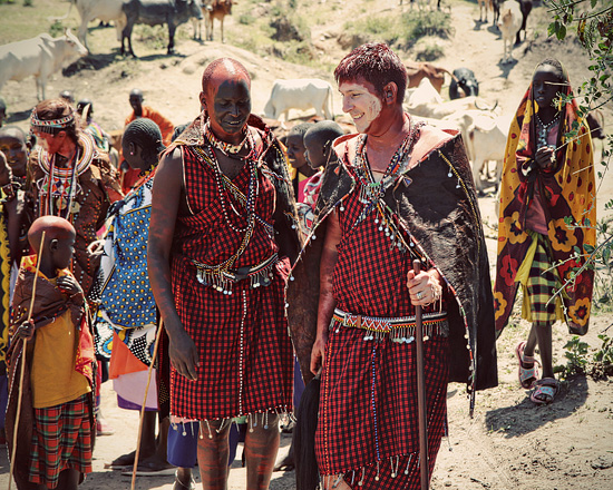 Jason and Best Man Sekerot Ole Mpeti at the Maasai Wedding of April and Jason (Nasieku and Saruni)