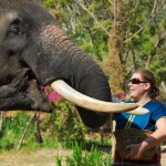 Missy with her elephant at Patara Elephant Camp, Chiang Mai, Thailand