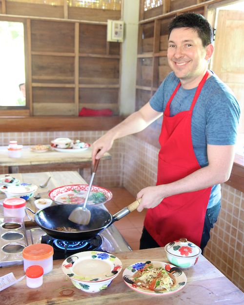 Jason Niedle cooking in Chiang Mai, Thailand