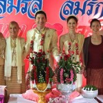 Group shot at Thai wedding ceremony